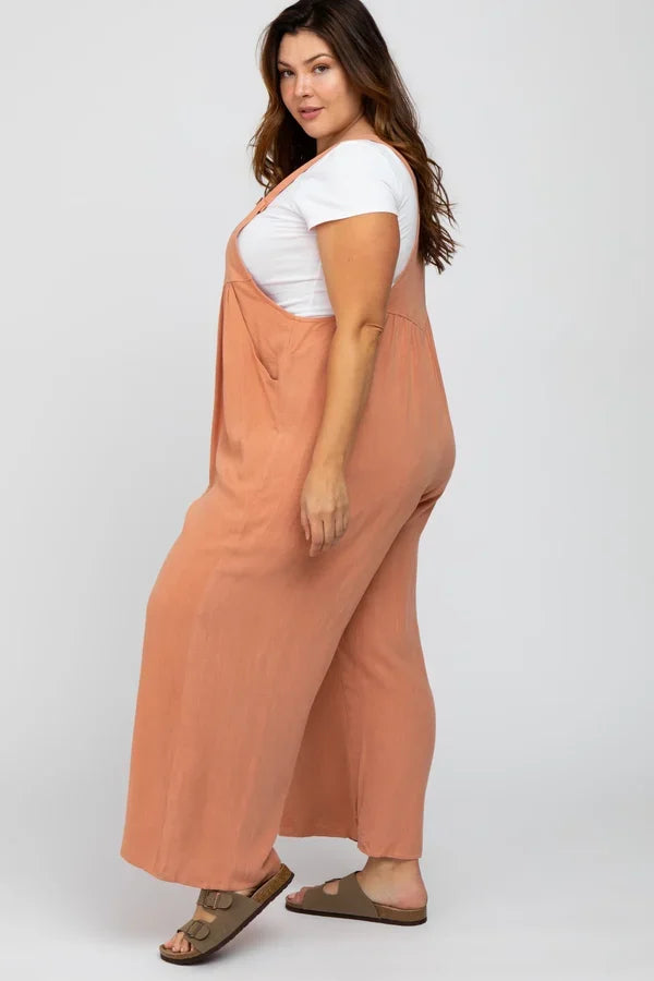 Maria's Sleeveless Wide Leg Jumpsuit with Pockets