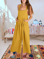 Maria's Sleeveless Wide Leg Jumpsuit with Pockets