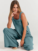 Maria's Sleeveless Wide Leg Jumpsuit with Pockets