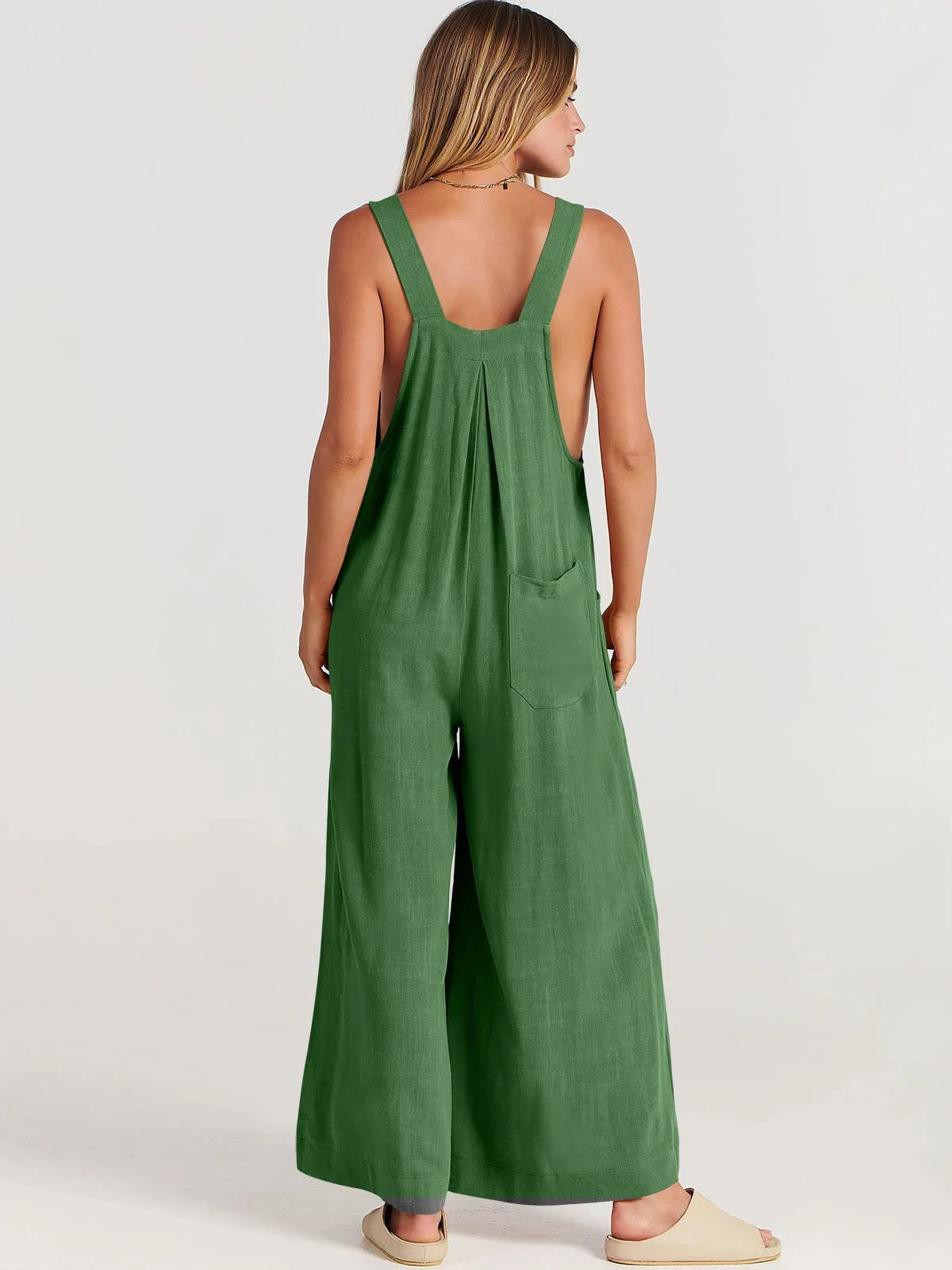 Maria's Sleeveless Wide Leg Jumpsuit with Pockets