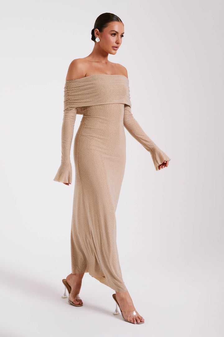 Jane Diamond Maxi Dress Off Shoulder