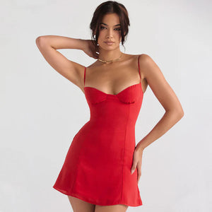 CARLENE MINI DRESS IN RED