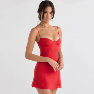 CARLENE MINI DRESS IN RED