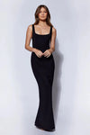 The Alluring Aubree Fishtail Maxi Dress In Black